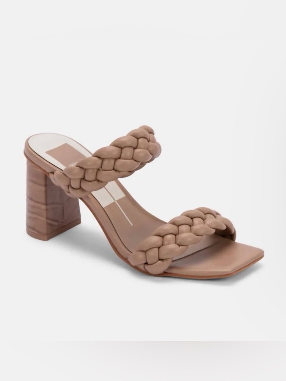Dolce Vita Braided Paily Heels Sandals Block Heel in Tan
